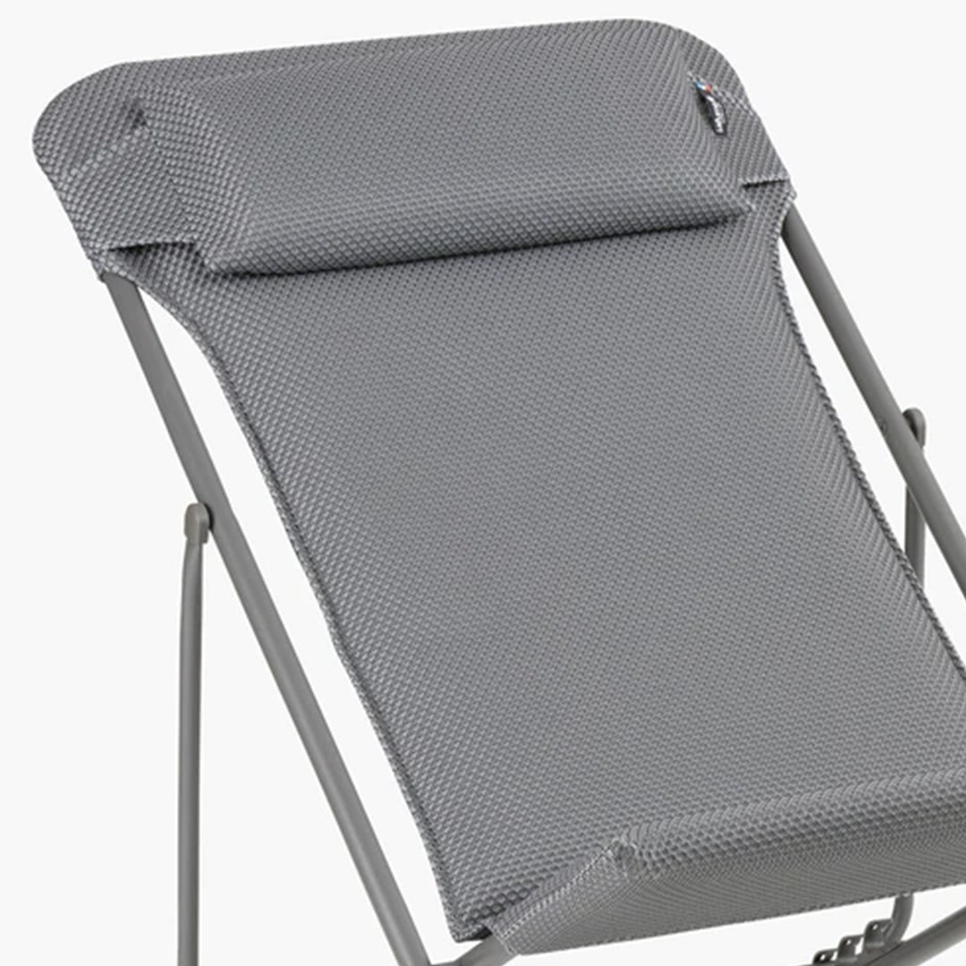 Lafuma Maxi Transat Plus Foam Padded Ultra Compact Foldable Sling Chair, Silver