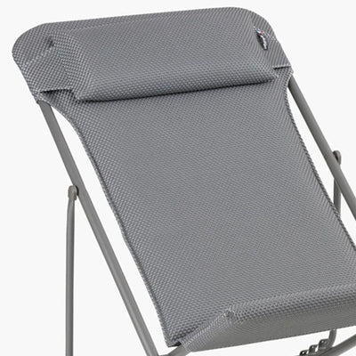Maxi Transat Foam Padded Ultra Compact Foldable Sling Chair, Silver (Open Box) - VMInnovations