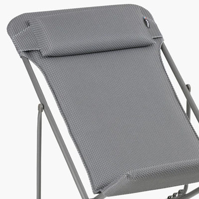 Maxi Transat Foam Padded Ultra Compact Foldable Sling Chair, Silver (Open Box)
