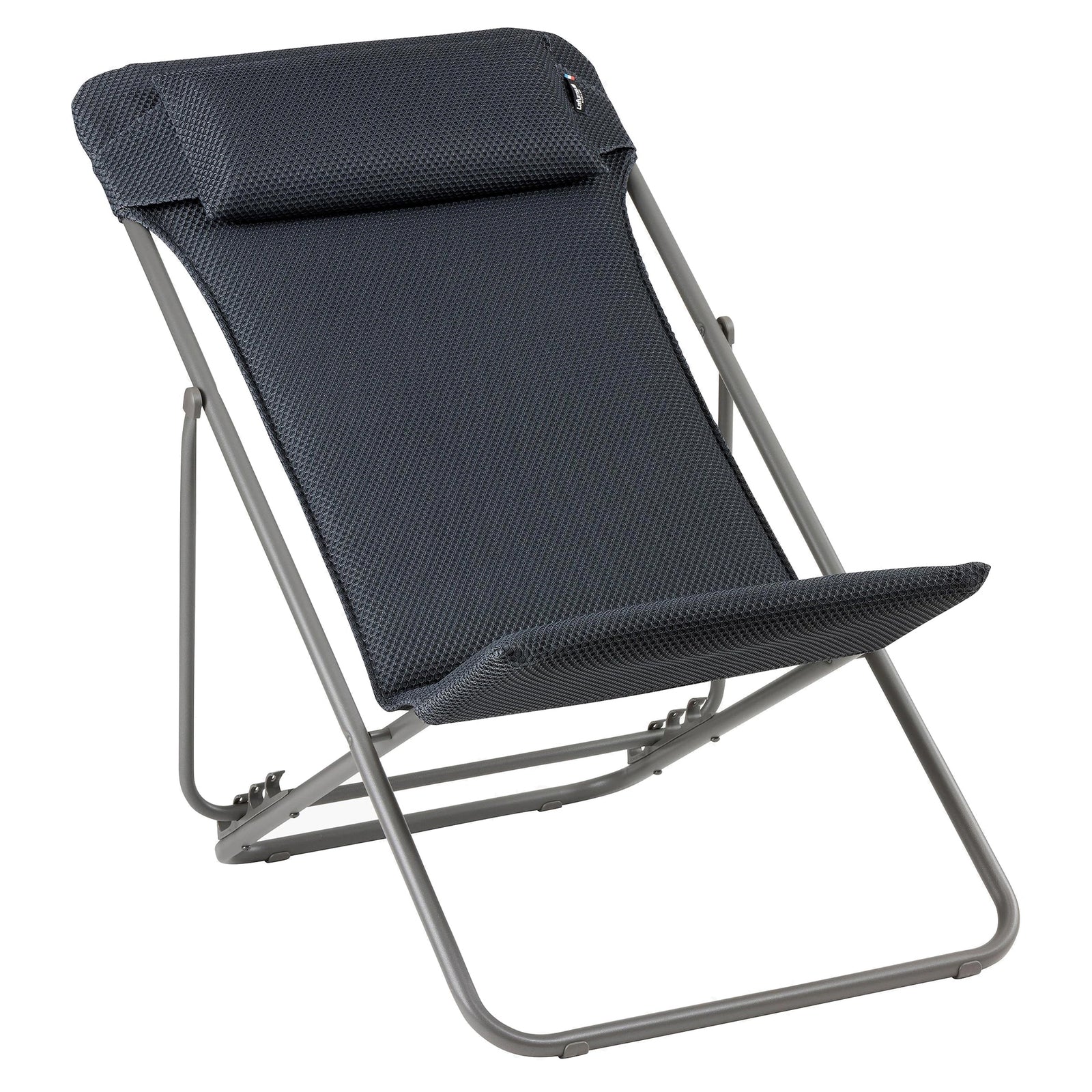 Lafuma Maxi Transat Plus Padded Ultra Compact Foldable Sling Chair, Dark Gray - VMInnovations