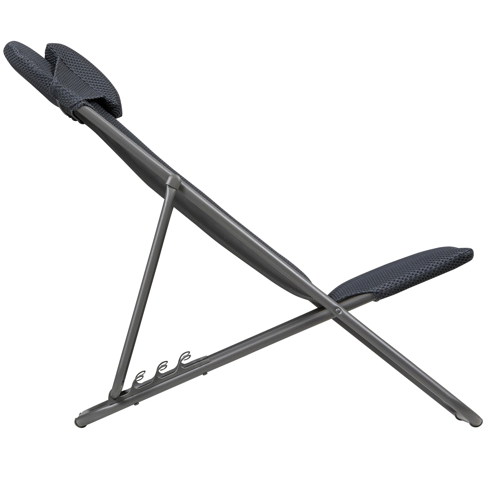 Lafuma Maxi Transat Plus Padded Ultra Compact Foldable Sling Chair, Dark Gray - VMInnovations
