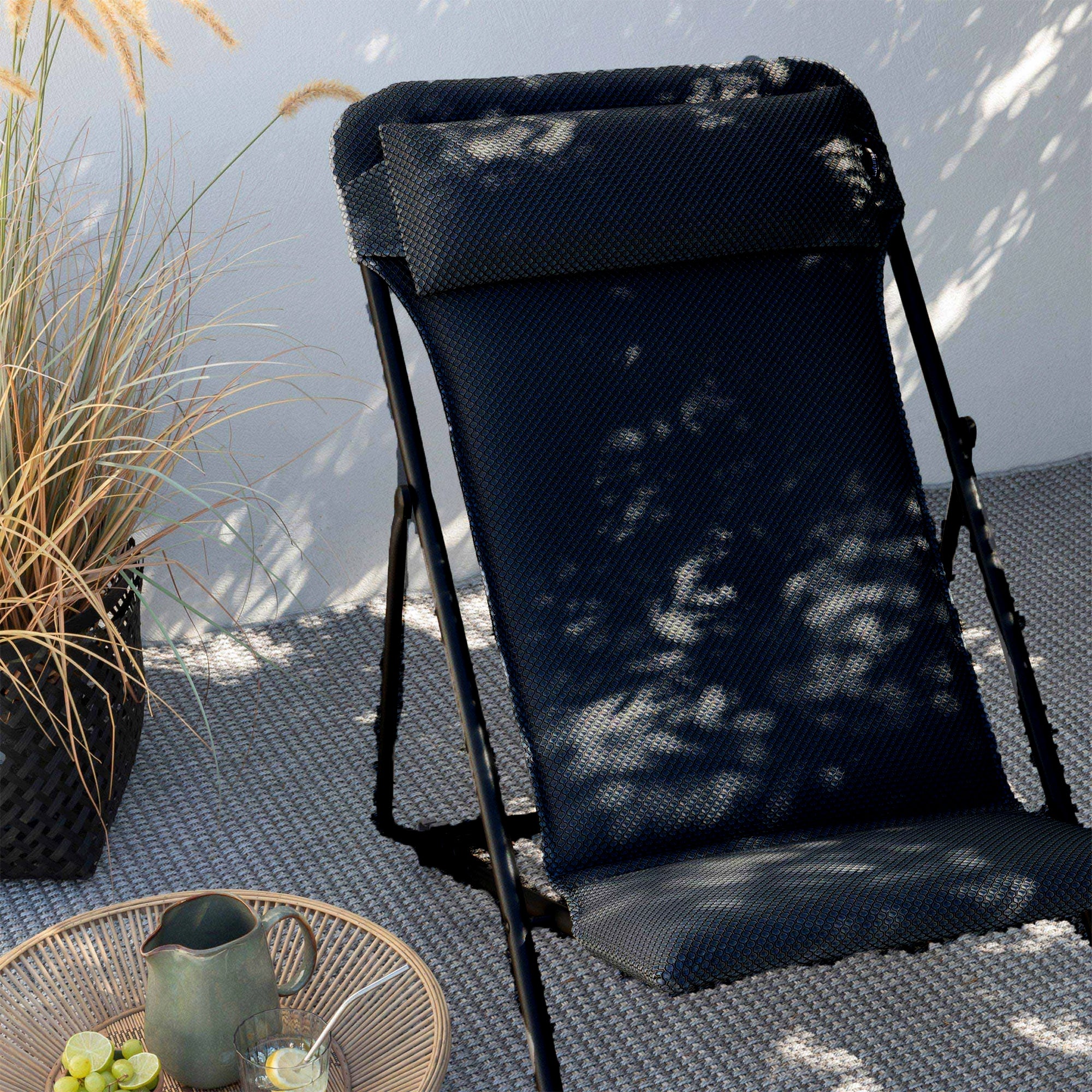 Lafuma Maxi Transat Padded Ultra Compact Foldable Sling Chair,Gray (Open Box) - VMInnovations