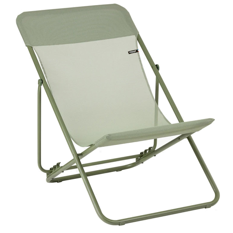 Lafuma Maxi Transat Colorblock Foldable Reclining Sling Deck Chair, Moss(2 Pack)