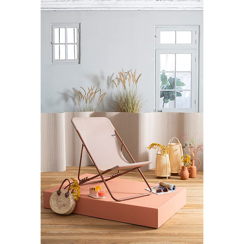 Lafuma Maxi Transat Colorblock Foldable Recline Sling Deck Chair, Canyon(2 Pack)