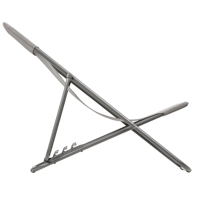 Lafuma Maxi Transat Foldable Reclining Sling Deck Chair, Gray(2 Pack) (Used) - VMInnovations