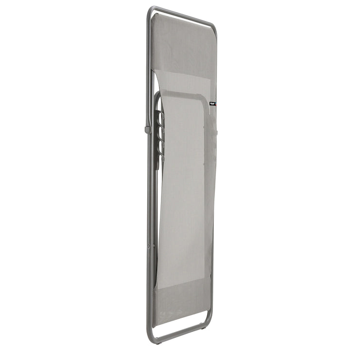 Lafuma Maxi Transat Foldable Reclining Sling Deck Chair, Gray(2 Pack) (Used)