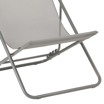 Lafuma Maxi Colorblock Foldable Reclining Sling Chair, Gray(2 Pack) (Open Box)