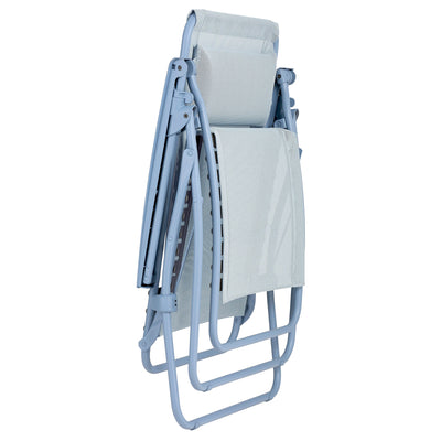 Lafuma R Clip Reclining Zero Gravity Relaxation Patio Chair, Ciel Blue (Used)
