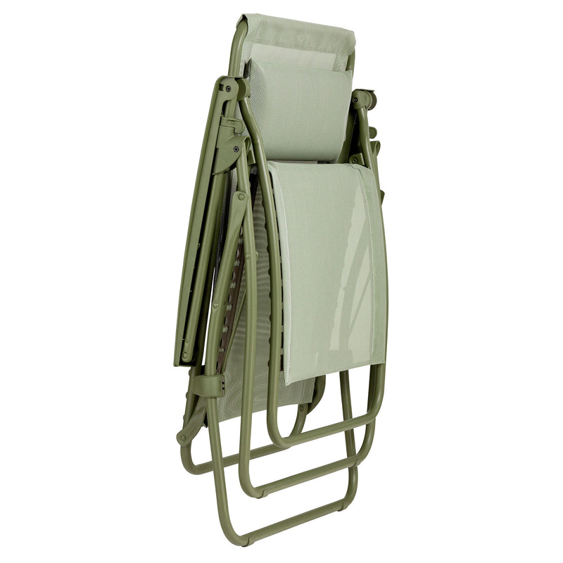 Lafuma R Clip Reclining Foldable Zero Gravity Relaxation Patio Chair, Moss Green