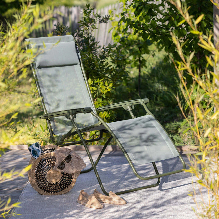 Lafuma Reclining Foldable Zero Gravity Relaxation Chair, Moss Green (Open Box) - VMInnovations