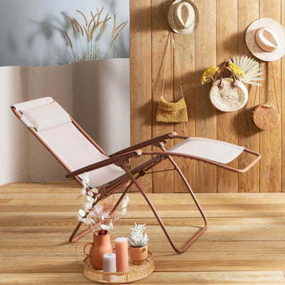 Lafuma R Clip Reclining Zero Gravity Relaxation Patio Chair,Canyon Red(Open Box)