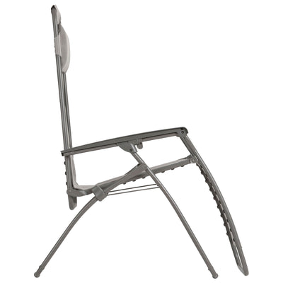 Lafuma R Clip Reclining Foldable Zero Gravity Relaxation Patio Chair, Terre Gray