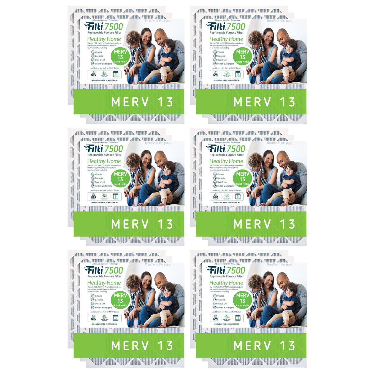 Filti 7500 Pleated Home HVAC Furnace 20 x 30 x 1 MERV 13 Air Filter (24 Pack)