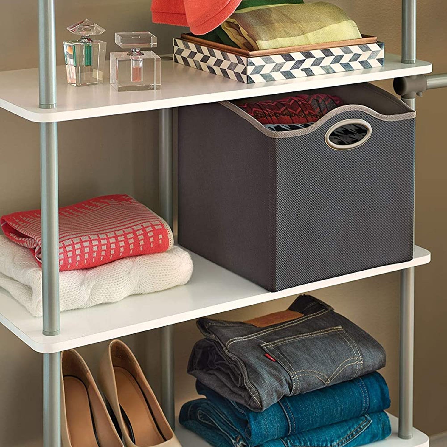 ClosetMaid Nonwoven Polypropylene Cubic Closet Storage Organizer Bin (6 Pack)
