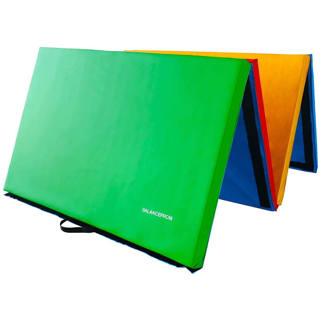 BalanceFrom 4' x 8' x 2" All Purpose Folding Gymnastics Mat, Multi (Open Box)