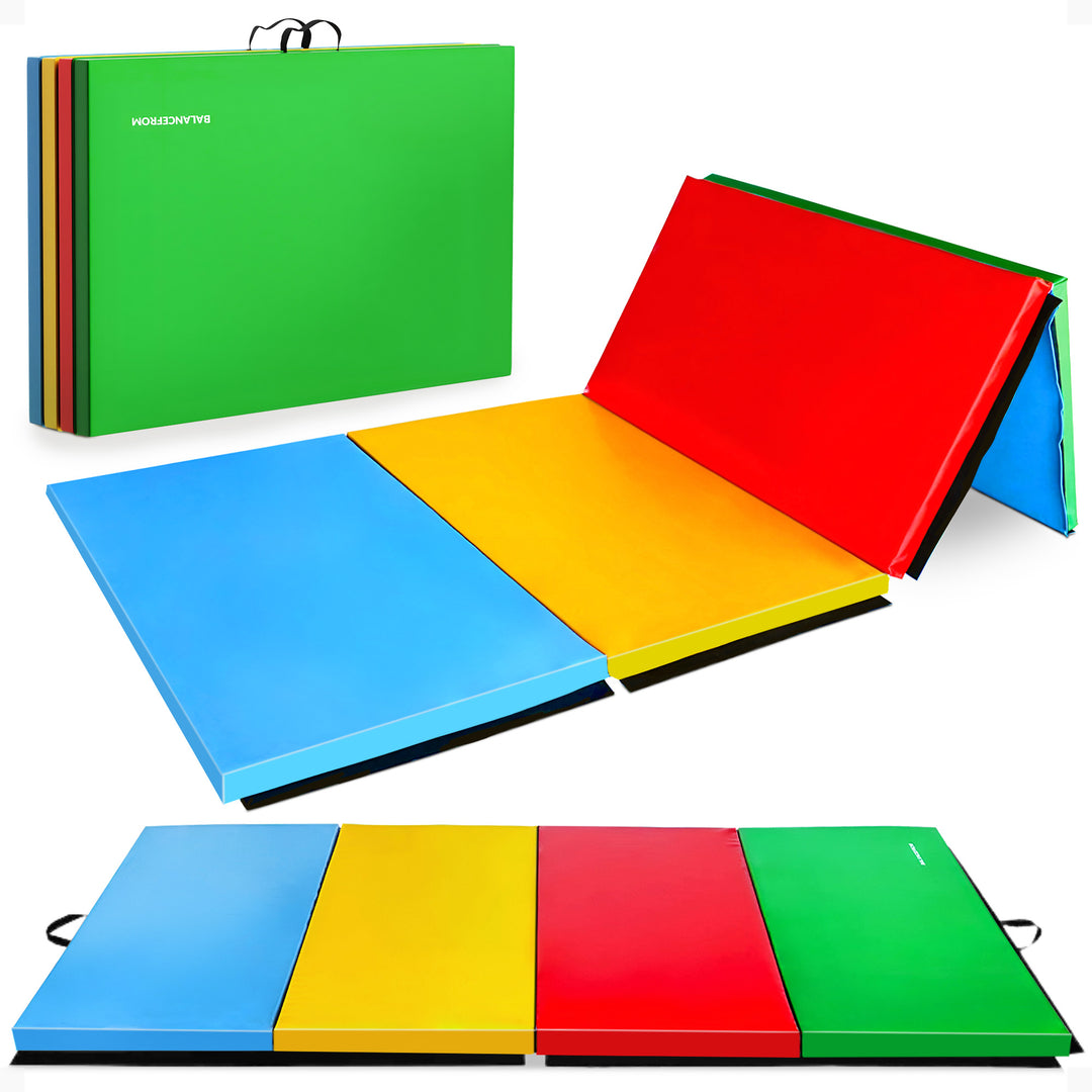 BalanceFrom Fitness 120 x 48" All Purpose Folding Gymnastics Mat, Multi (Used)