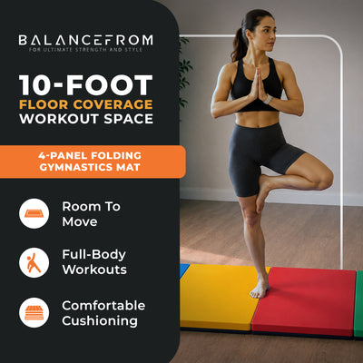 BalanceFrom Fitness 120 x 48" All Purpose Gymnastics Mat, Multi (Open Box) - VMInnovations