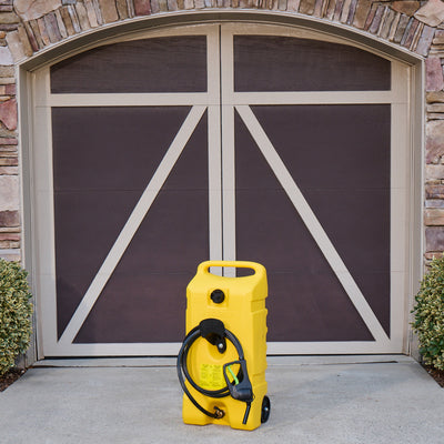 Scepter Flo N' Go Duramax 14 Gal Diesel Fuel Container Caddy & Pump, Yellow(Used