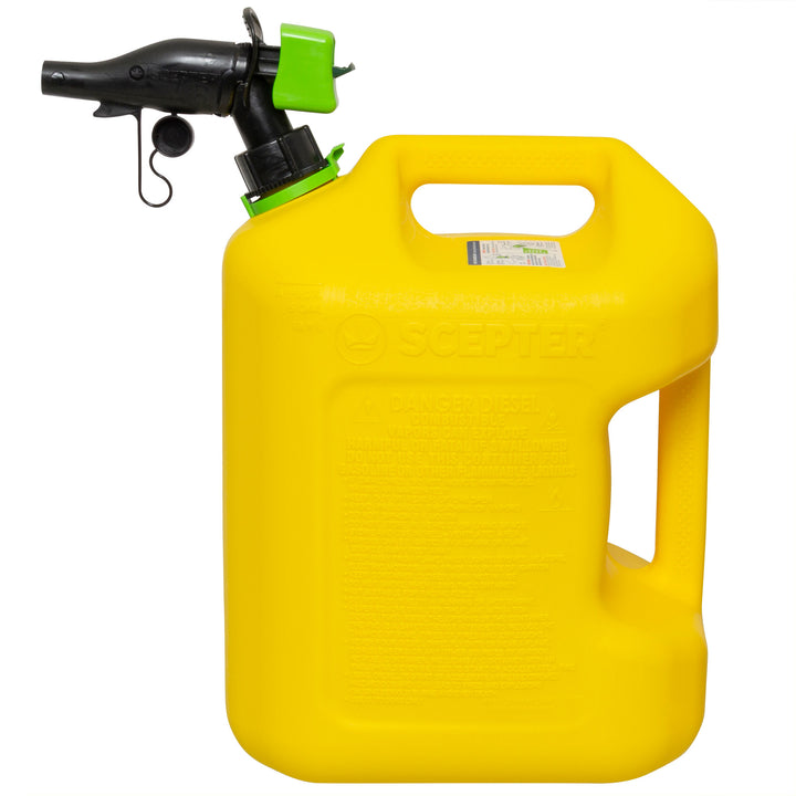 Scepter SmartControl Rear Handle Diesel Gas Container Jug, 5 Gal/18.9L, Yellow