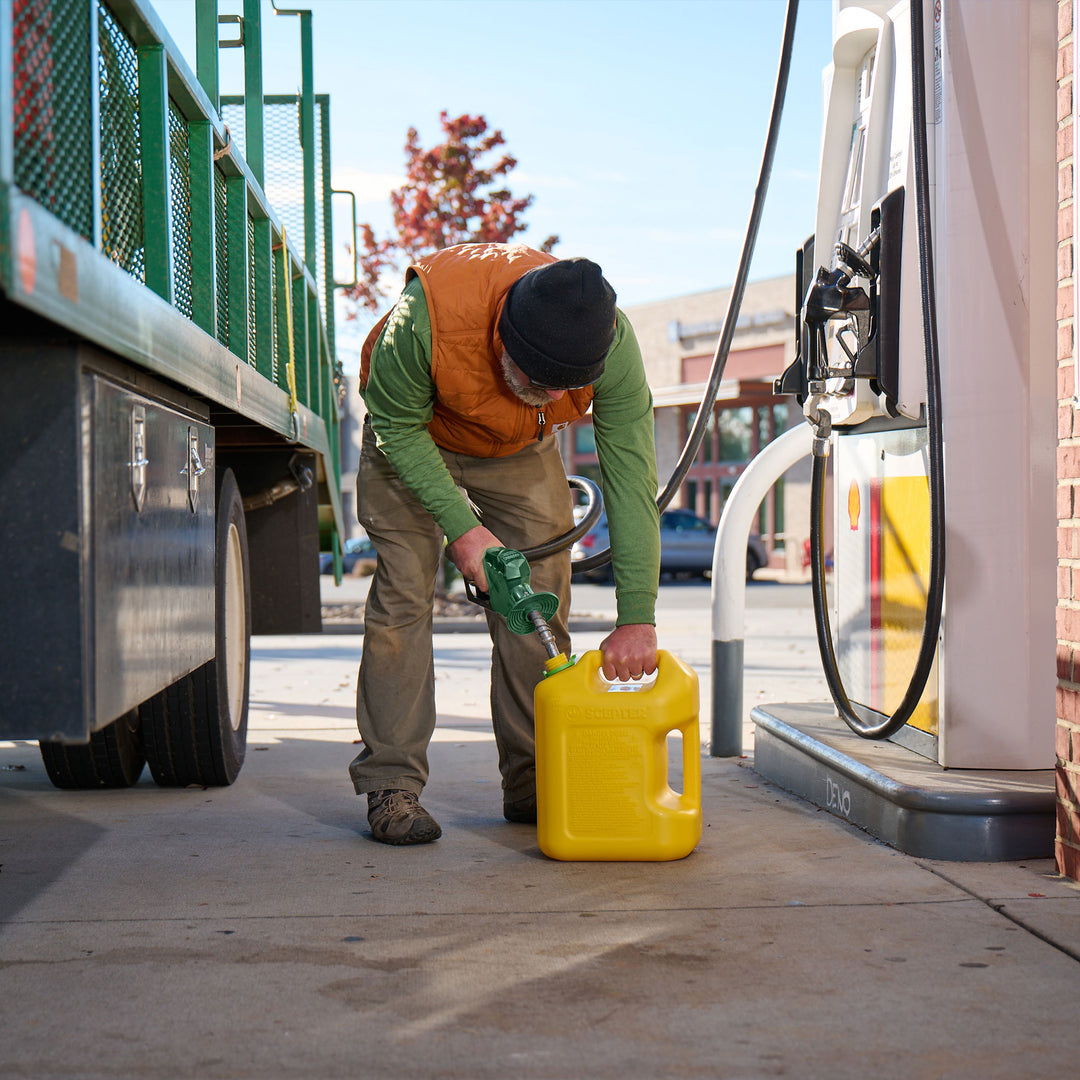 Scepter SmartControl Rear Handle Diesel Gas Container Jug, 5 Gal/18.9L, Yellow