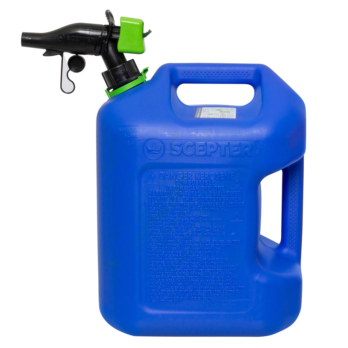 Scepter SmartControl Dual Handle Kerosene Container, 5 Gal/18.9L, Blue(Open Box)