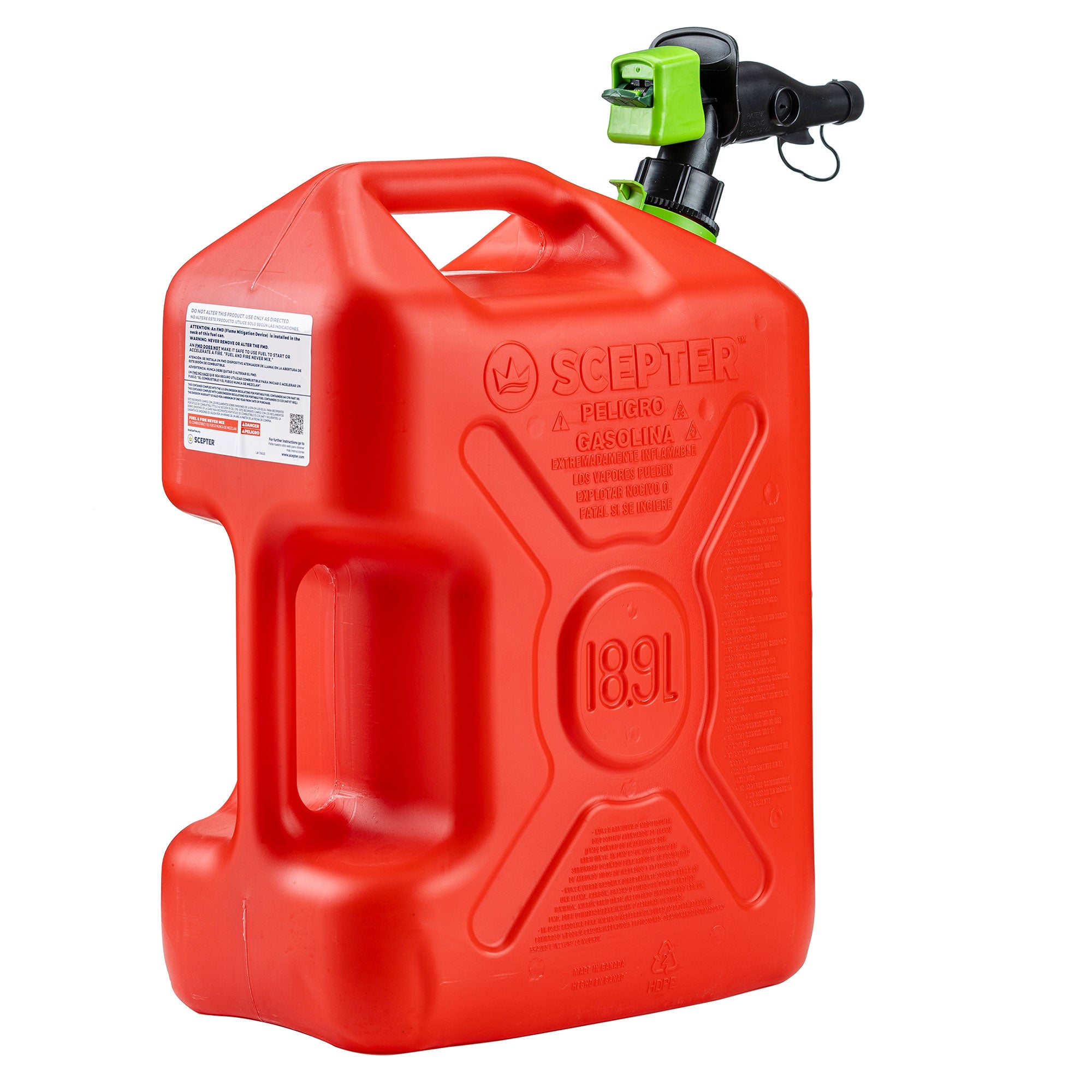 Scepter SmartControl Dual Handle Gasoline Container, 5 Gal/18.9L, Red (Open Box) - VMInnovations