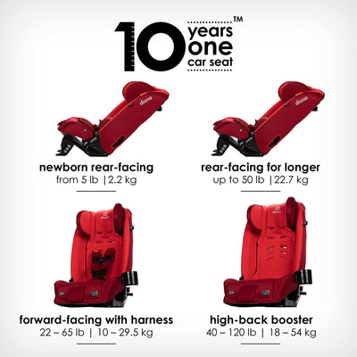 Diono Radian 3RXT Slim Fit Steel Core 4 in 1 Convertible Car Seat, Red Cherry - VMInnovations
