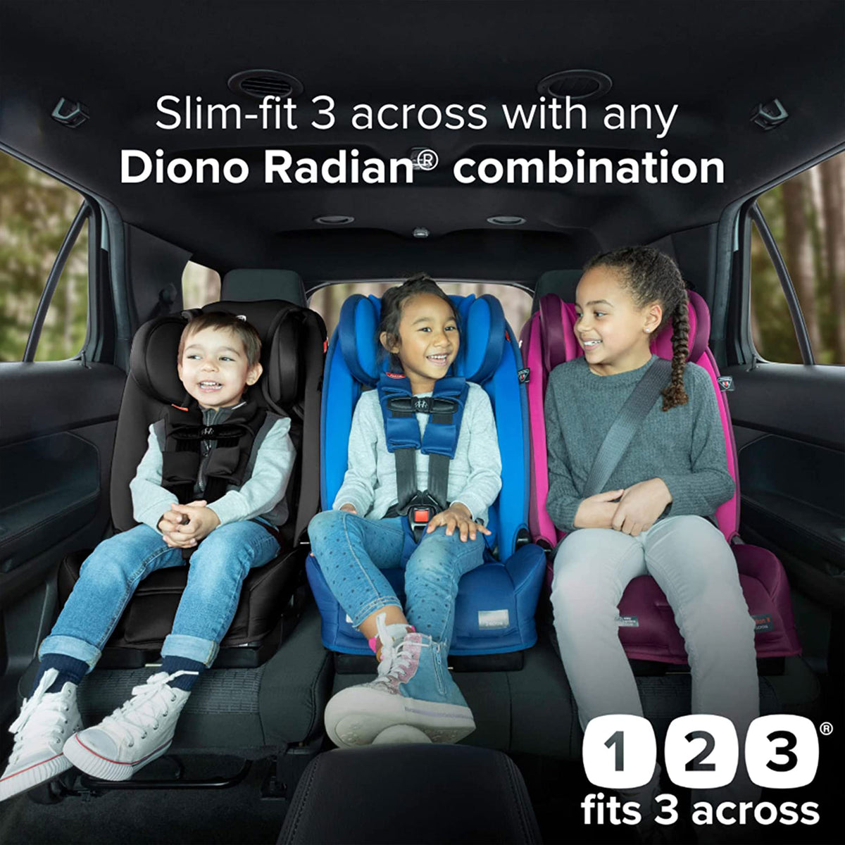 Diono Radian 3RX Slim Fit Steel Core 3 in 1 Convertible Safe Car Seat, Blue Sky - VMInnovations