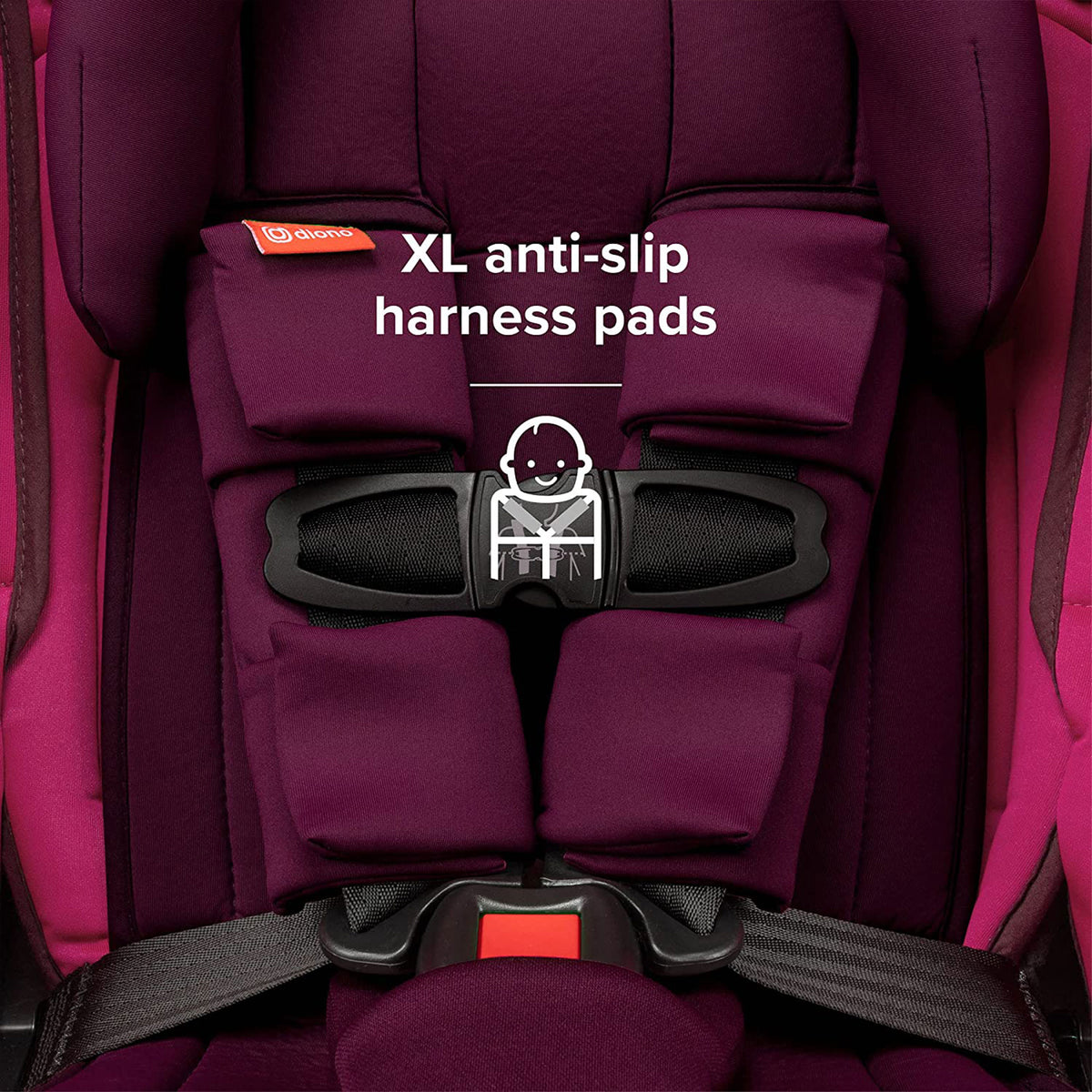 Diono Radian 3RX Slim Fit Steel Core 3 in 1 Convertible Car Seat, Purple Plum - VMInnovations
