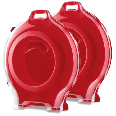Sterilite Clear Lid Nesting Storage Christmas Holiday Wreath Box, Red (2 Pack)