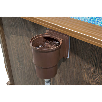 Bestway Hydrium 18' x 52" Round Steel Wall Above Ground Swimming Pool Set, Brown