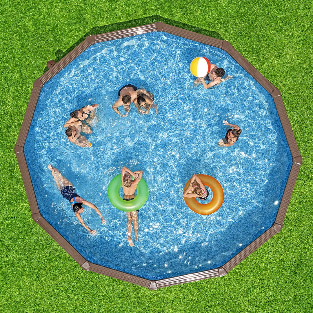 Hydrium 18'x52" Round Steel Wall Above Ground Swimming Pool Set, Brown(Open Box)