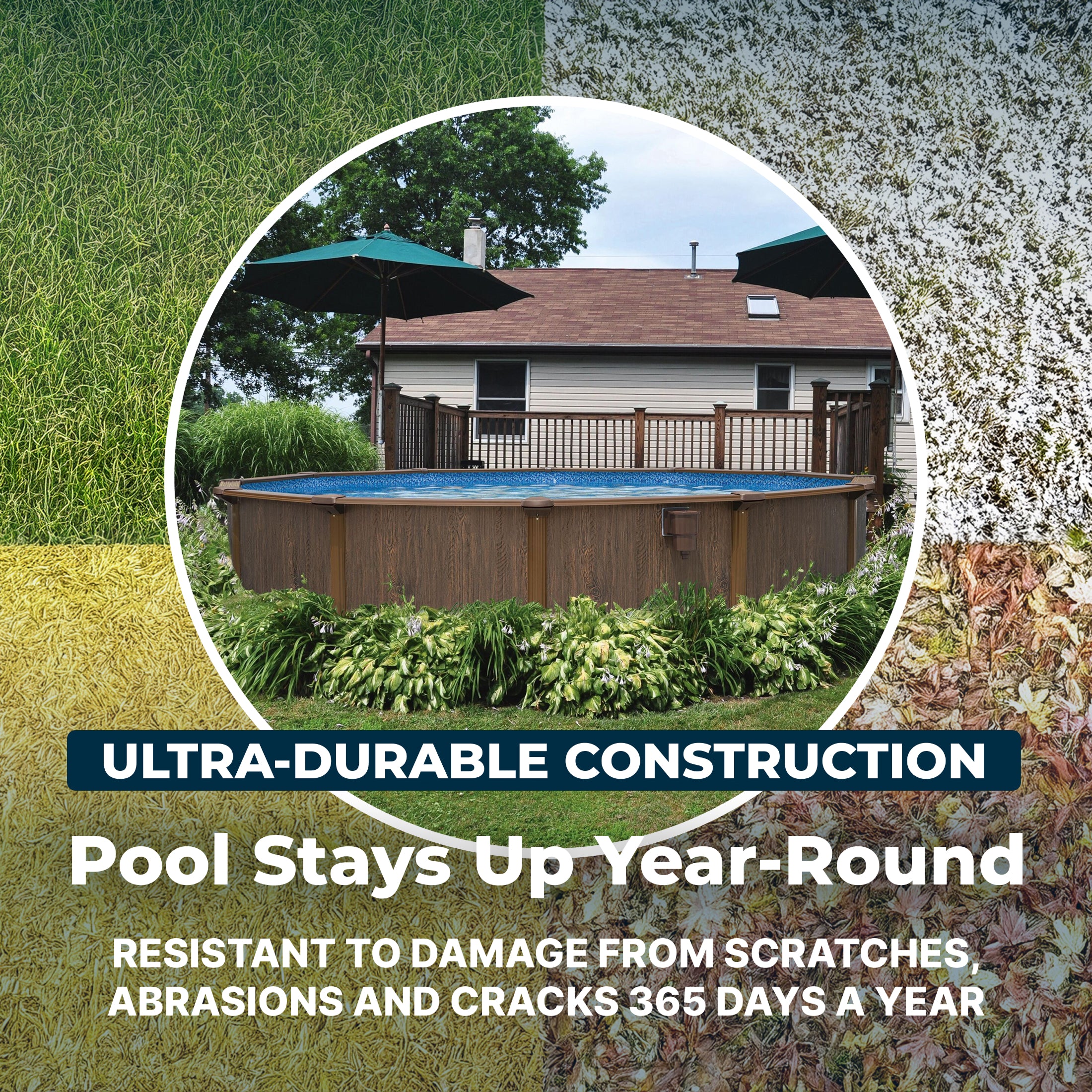 Hydrium 18'x52" Round Steel Wall Above Ground Swimming Pool Set, Brown(Open Box)