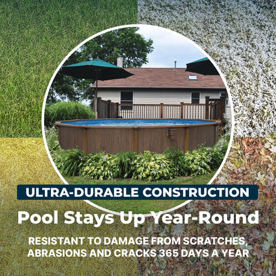 Hydrium 18'x52" Round Steel Wall Above Ground Swimming Pool Set, Brown(Open Box)