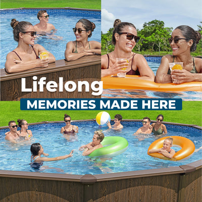 Hydrium 18'x52" Round Steel Wall Above Ground Swimming Pool Set, Brown(Open Box)