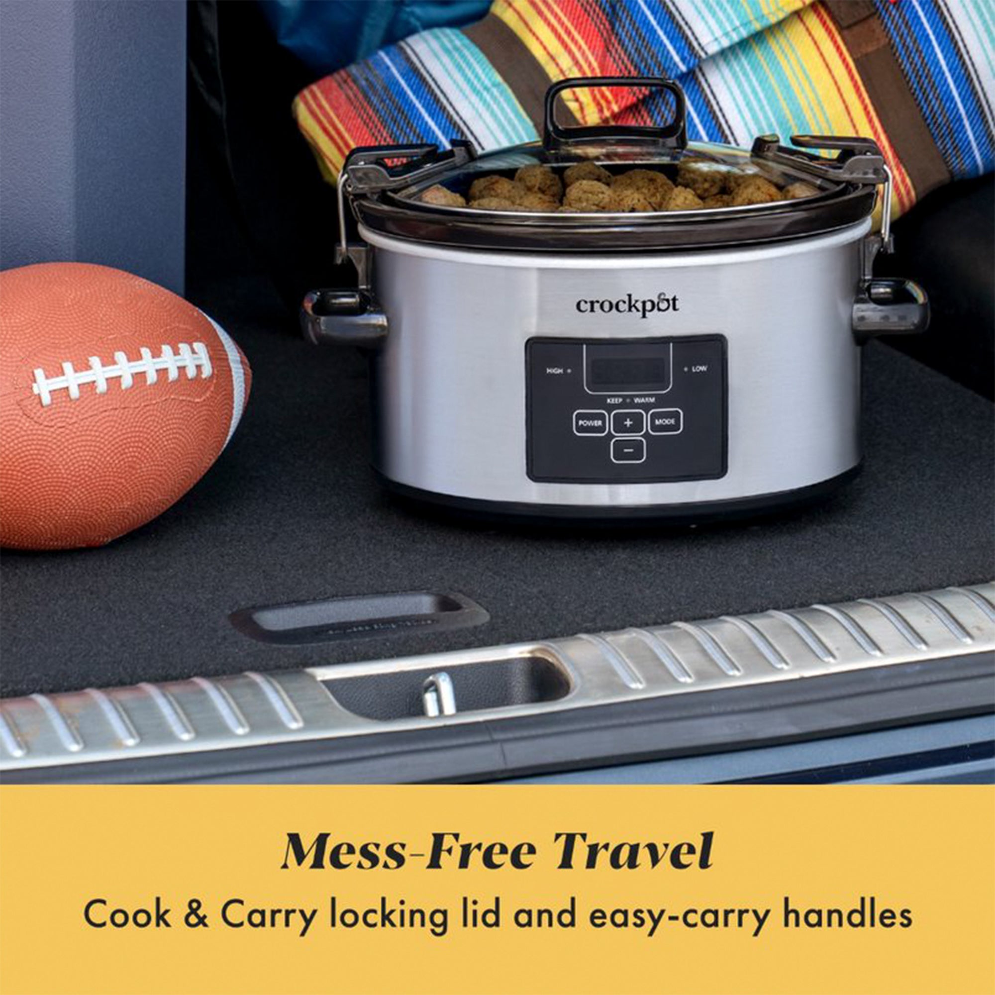 4 Quart Stainless Steel Cook & Carry Programmable Slow Cooker with Lid (Used) - VMInnovations