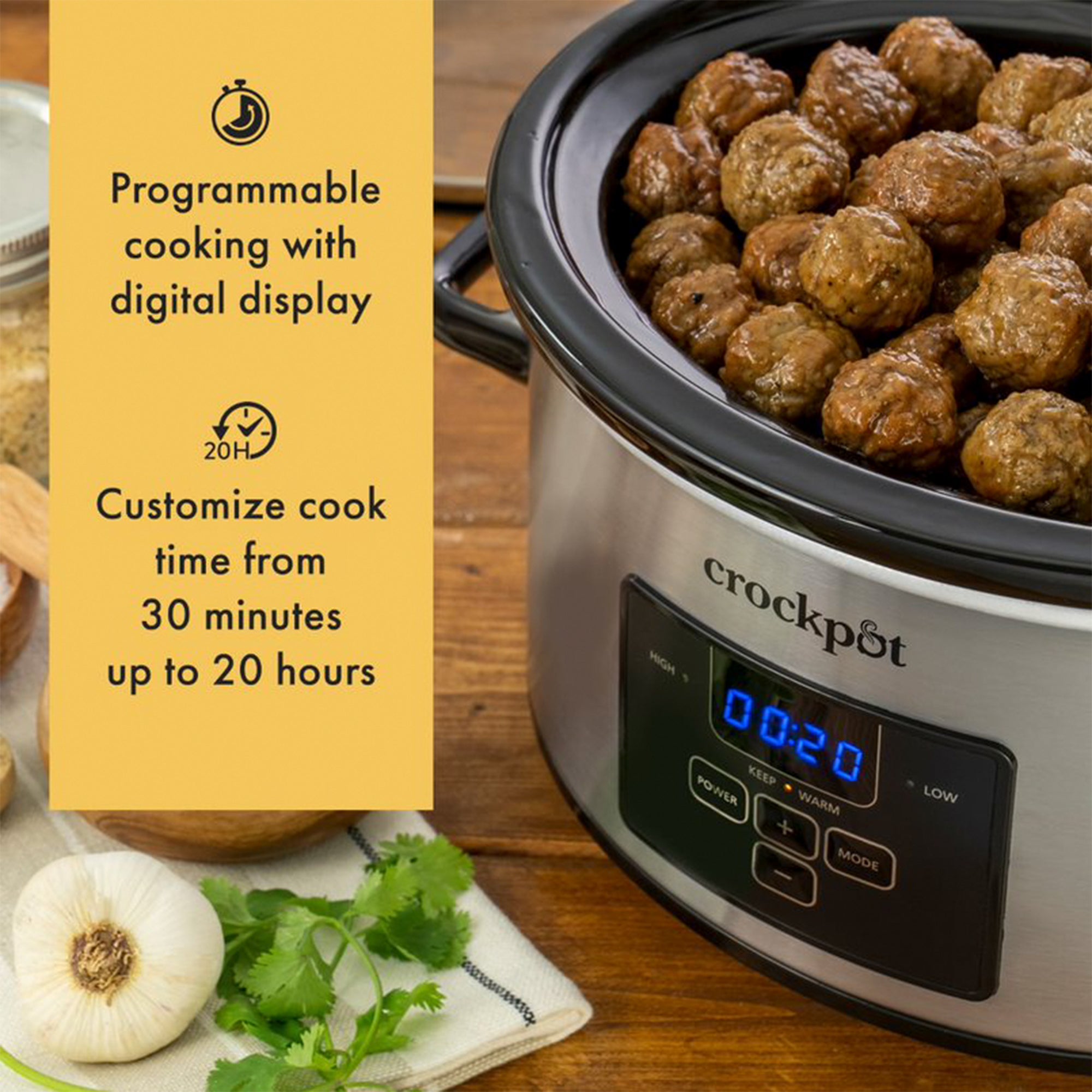 4 Quart Stainless Steel Cook & Carry Programmable Slow Cooker with Lid (Used)