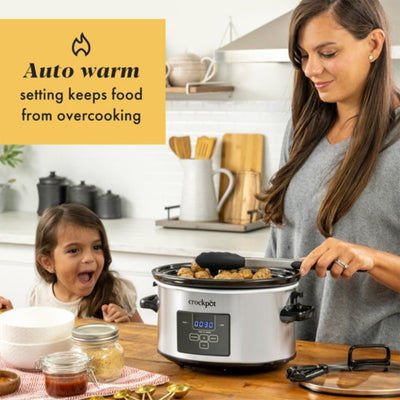 Crock-Pot 4Qt Stainless Steel Cook&Carry  Slow Cooker with Lid (Open Box) - VMInnovations