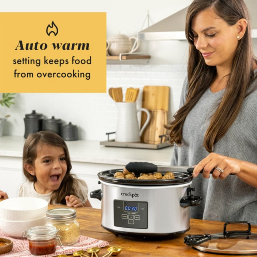 Crock-Pot 4Qt Stainless Steel Cook&Carry  Slow Cooker with Lid (Open Box) - VMInnovations