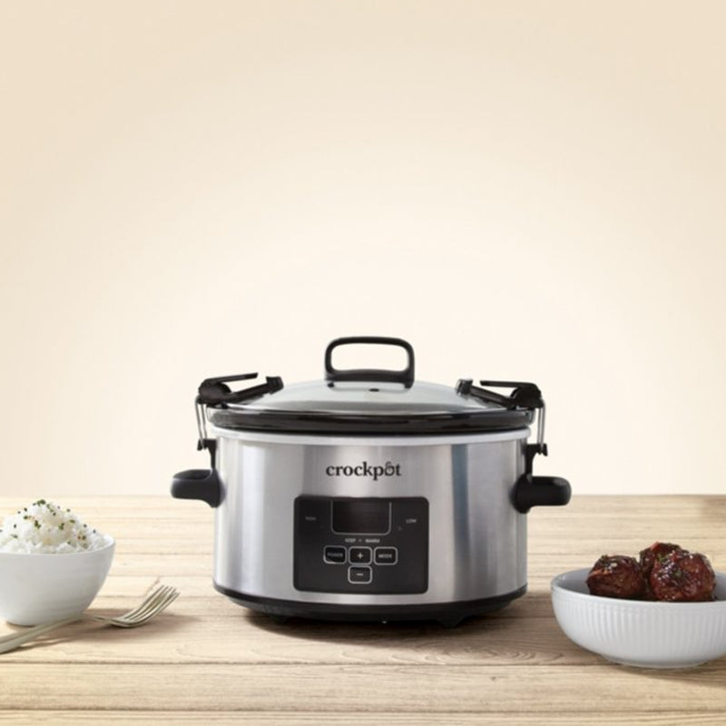 Crock-Pot 4Qt Stainless Steel Cook&Carry  Slow Cooker with Lid (Open Box)