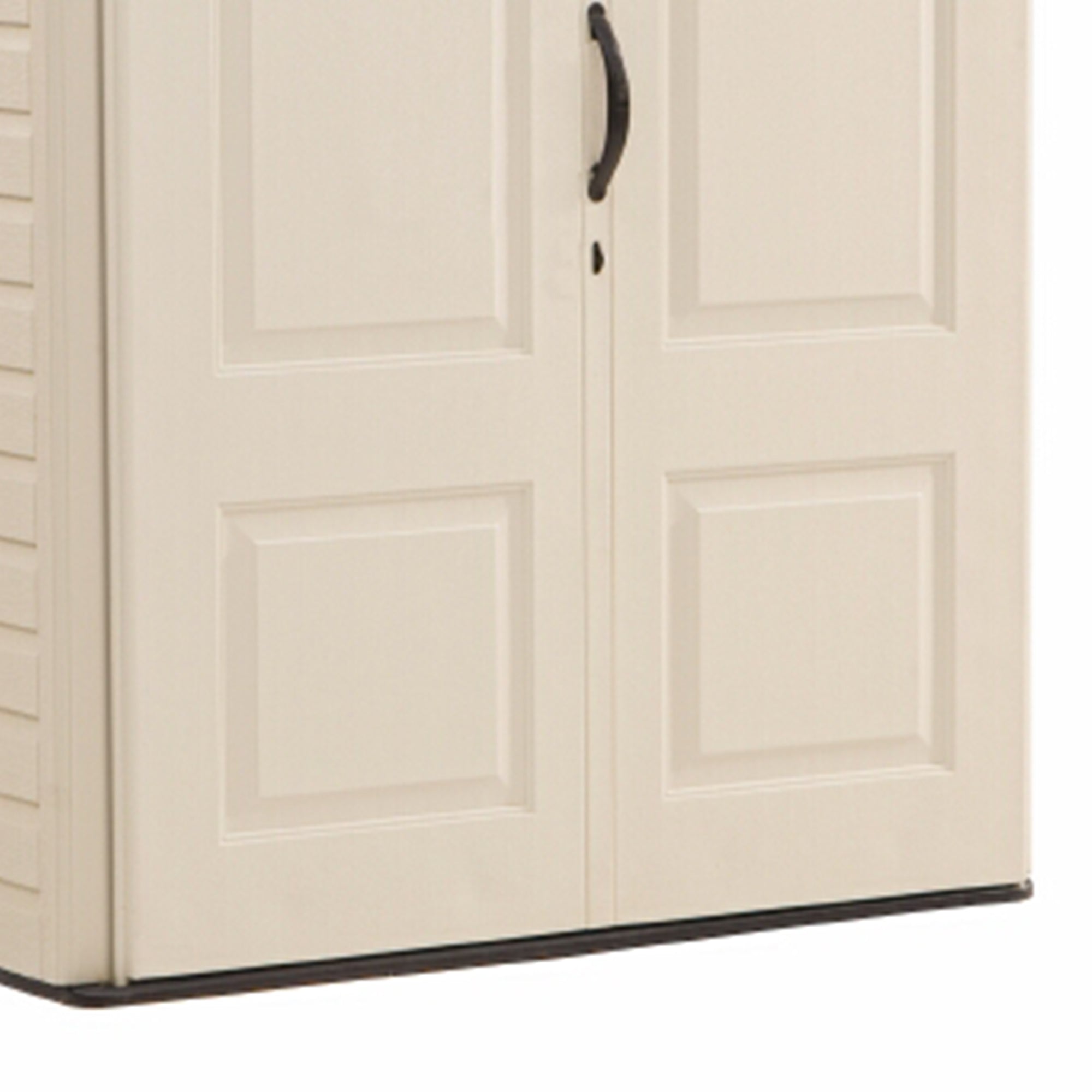 Rubbermaid 5x6 Ft Resin Weather Resistant Outdoor Shed, Sandstone (For Parts)