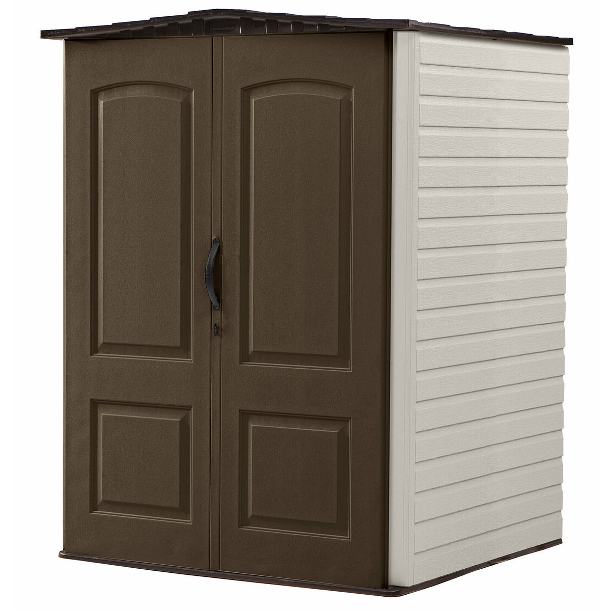 5x4 Ft Resin Weatherproof Outdoor Storage Shed, Canteen Brown/Putty (For Parts)