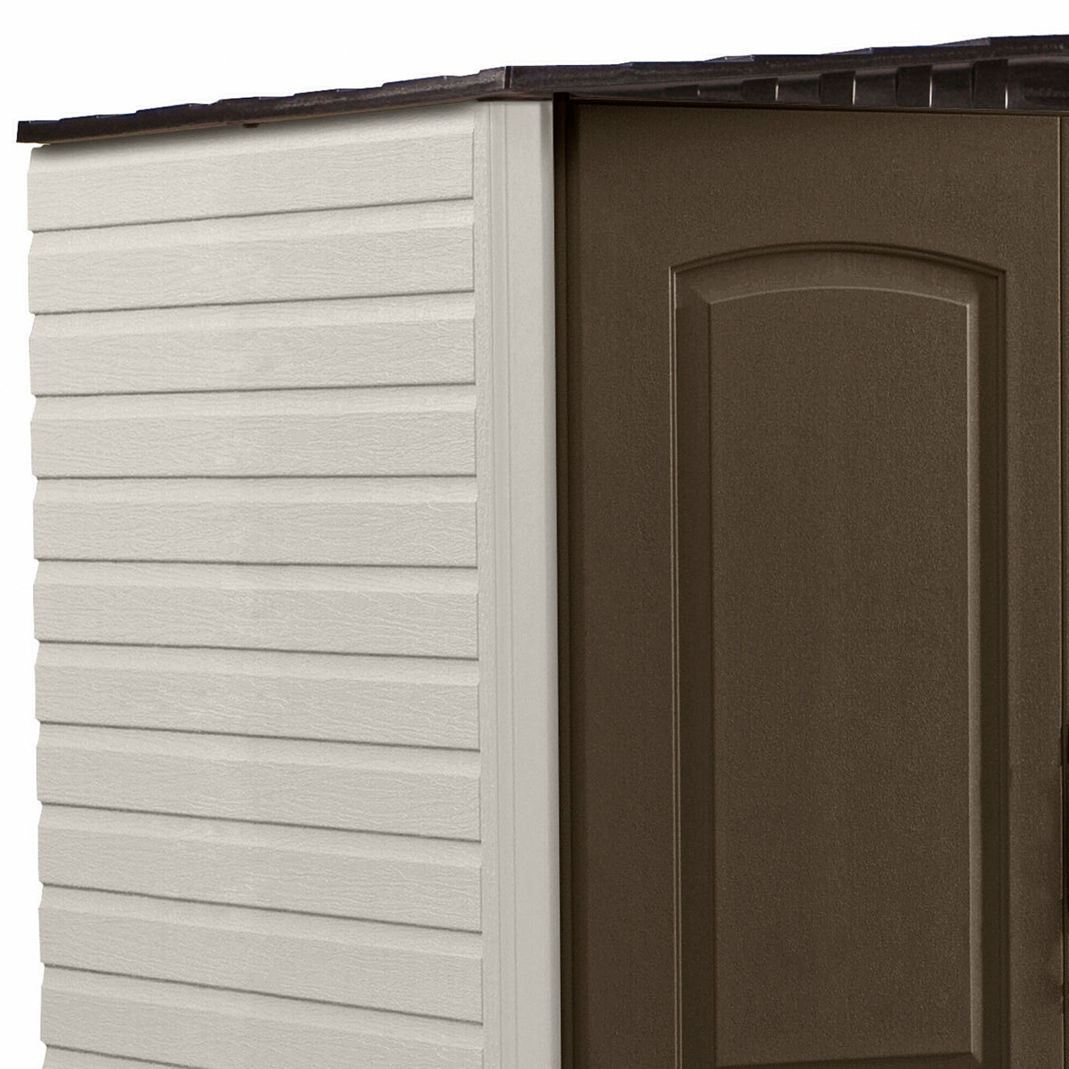 5x4 Ft Resin Weatherproof Outdoor Storage Shed, Canteen Brown/Putty (For Parts)
