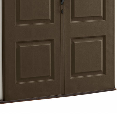 5x4 Ft Resin Weatherproof Outdoor Storage Shed, Canteen Brown/Putty (For Parts)