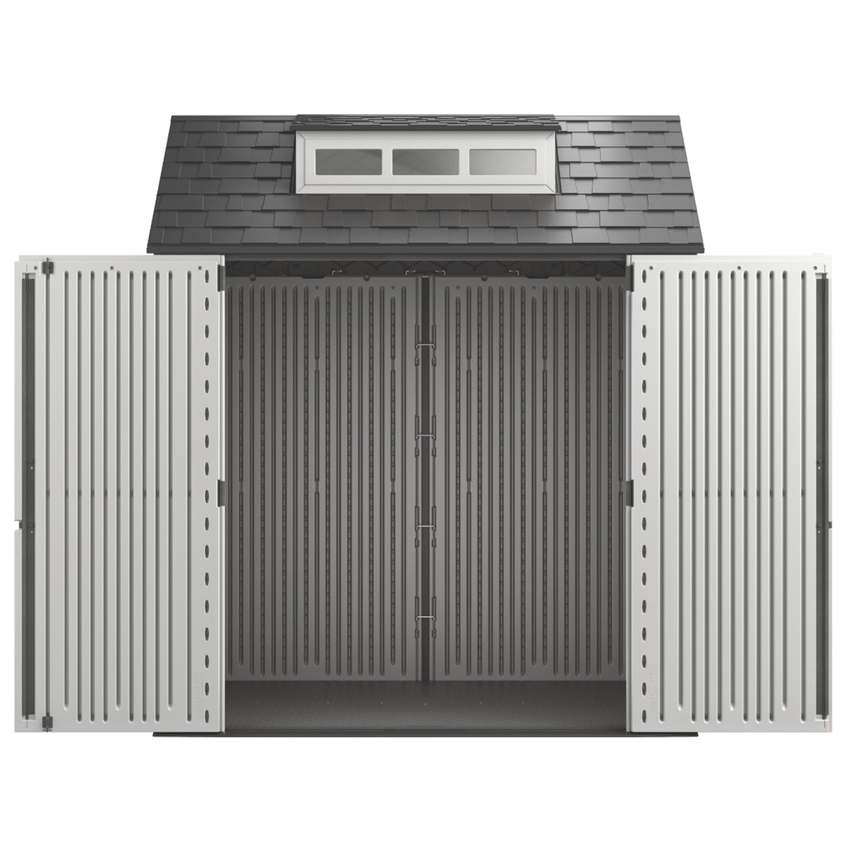 Rubbermaid 7x7 Ft Weather Resistant Resin Backyard Outdoor Storage Shed, Gray - VMInnovations