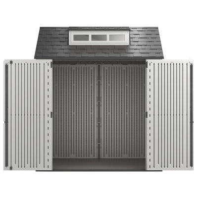 Rubbermaid 7x7 Ft Weather Resistant Resin Backyard Outdoor Storage Shed, Gray - VMInnovations