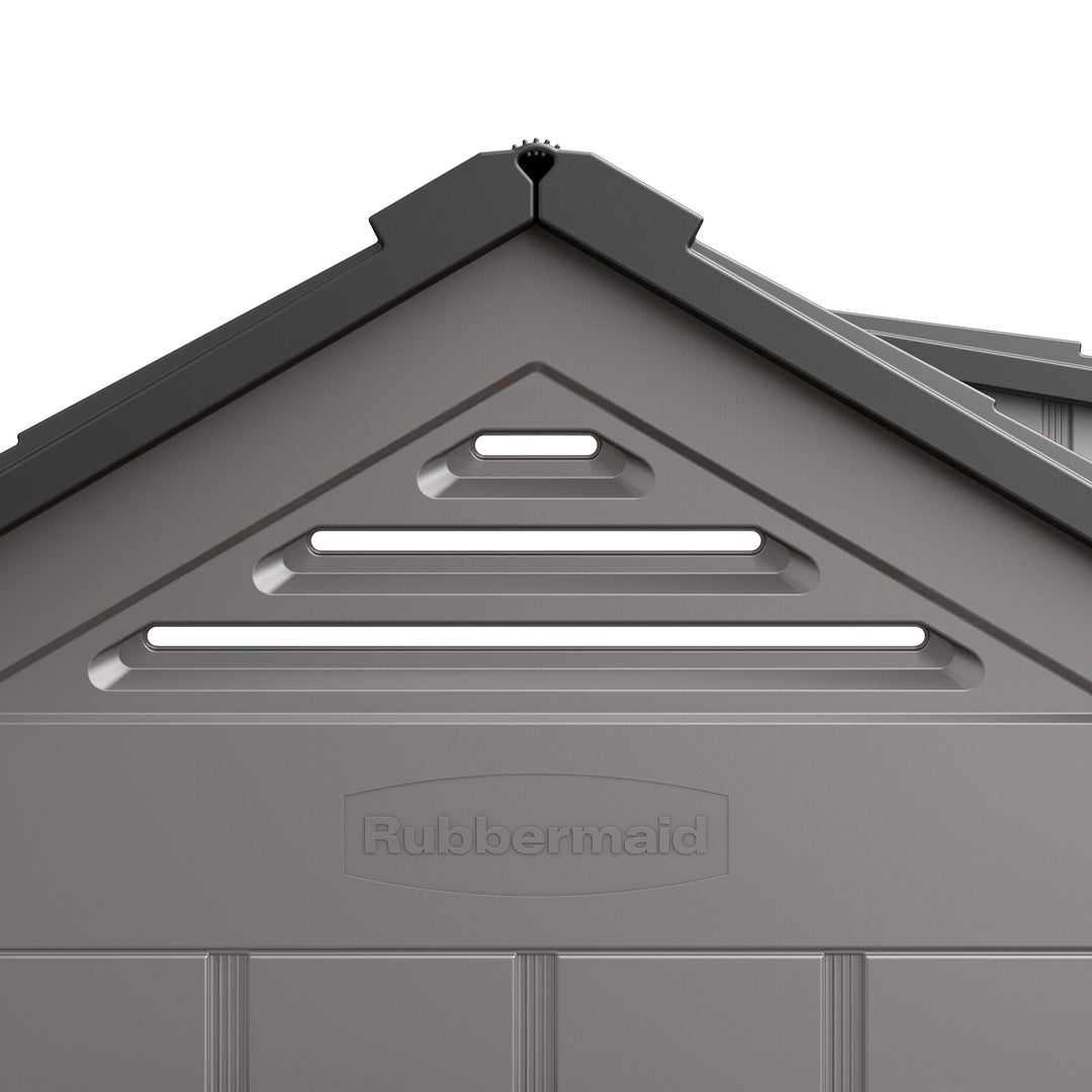 7x7 Ft Weather Resistant Resin Backyard Outdoor Storage Shed, Gray (Open Box) - VMInnovations