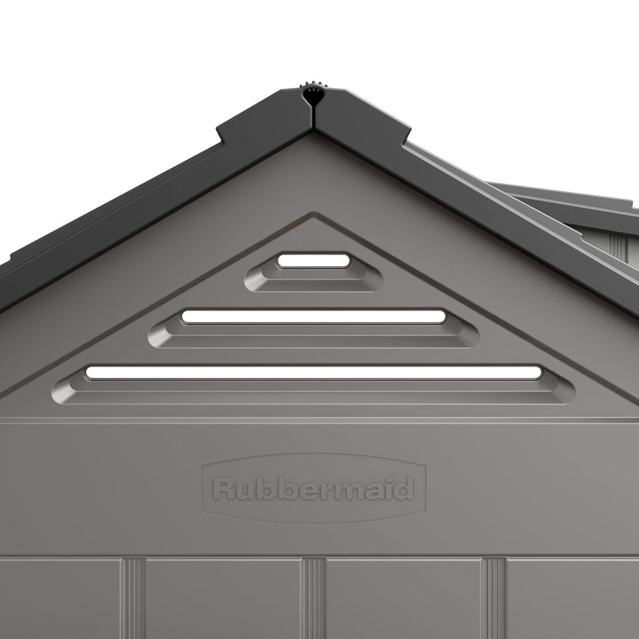 7x7 Ft Weather Resistant Resin Backyard Outdoor Storage Shed, Gray (Open Box) - VMInnovations