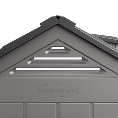 Rubbermaid 7x7 Ft Weather Resistant Resin Backyard Outdoor Storage Shed, Gray - VMInnovations