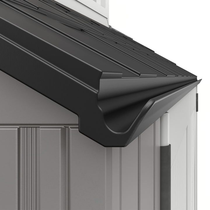 7x7 Ft Weather Resistant Resin Backyard Outdoor Storage Shed, Gray (Open Box) - VMInnovations